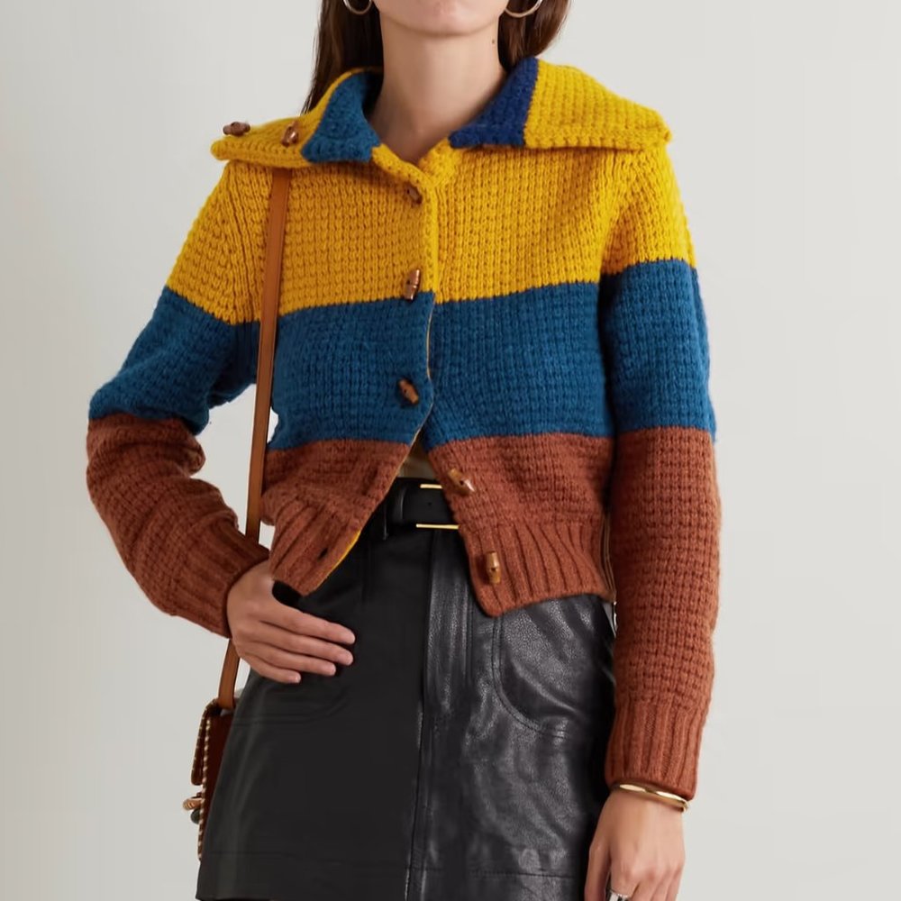 Re/Done 70s striped wool-blend cardigan